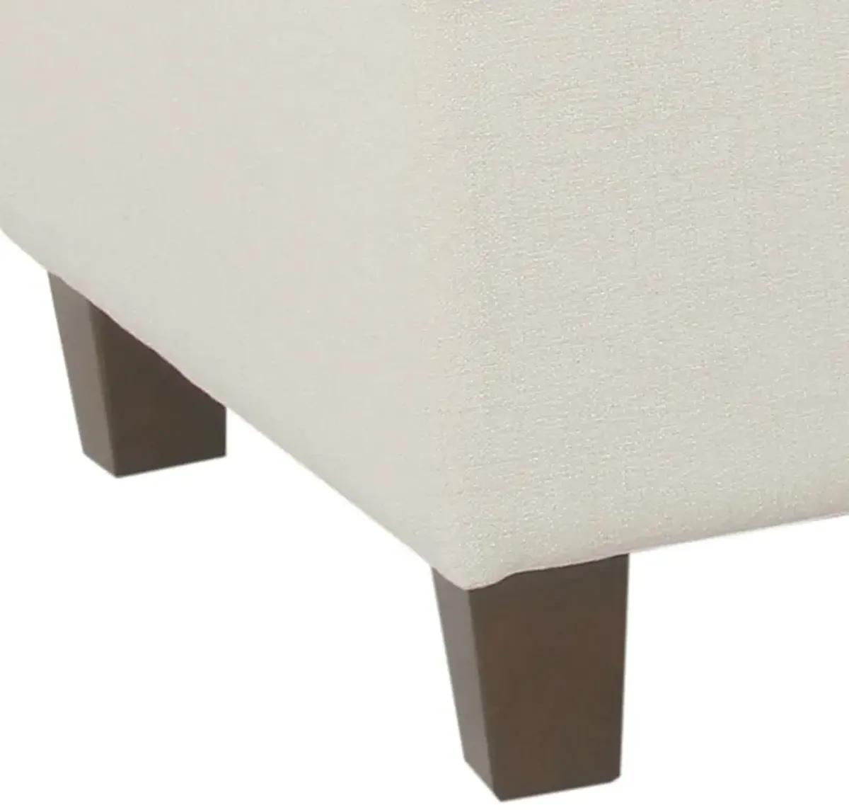 Fabric Upholstered Button Tufted Wooden Bench With Hinged Storage, White and Brown - Benzara