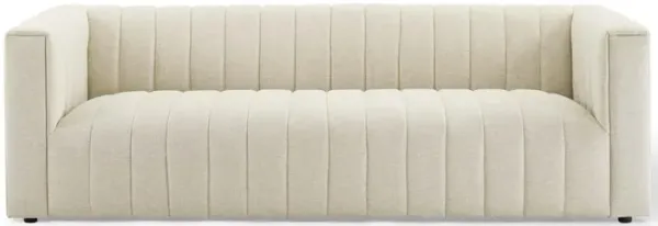 Reflection Channel Tufted Upholstered Fabric Sofa