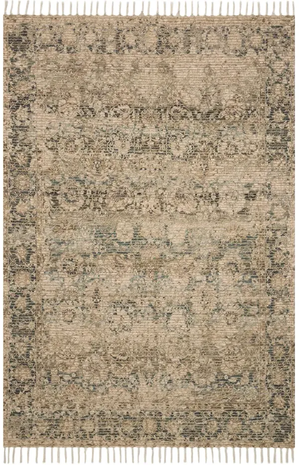 Cornelia COR01 Natural/Teal 2'3" x 3'9" Rug