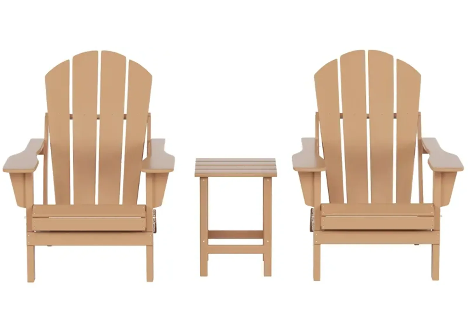 WestinTrends 3-Piece Outdoor Patio Adirondack Chairs with Side Table Set