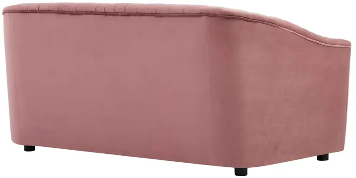 Announce Performance Velvet Channel Tufted Loveseat