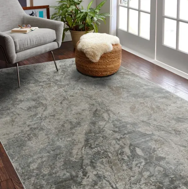 Melo Rug Branch Coastal Abstract Coastal Blue Grey Indoor Area Rug