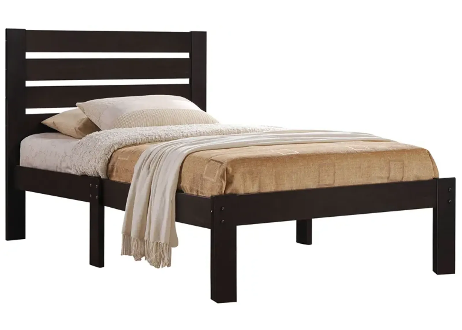 Kenney Elegant Queen Bed, Espresso-Benzara