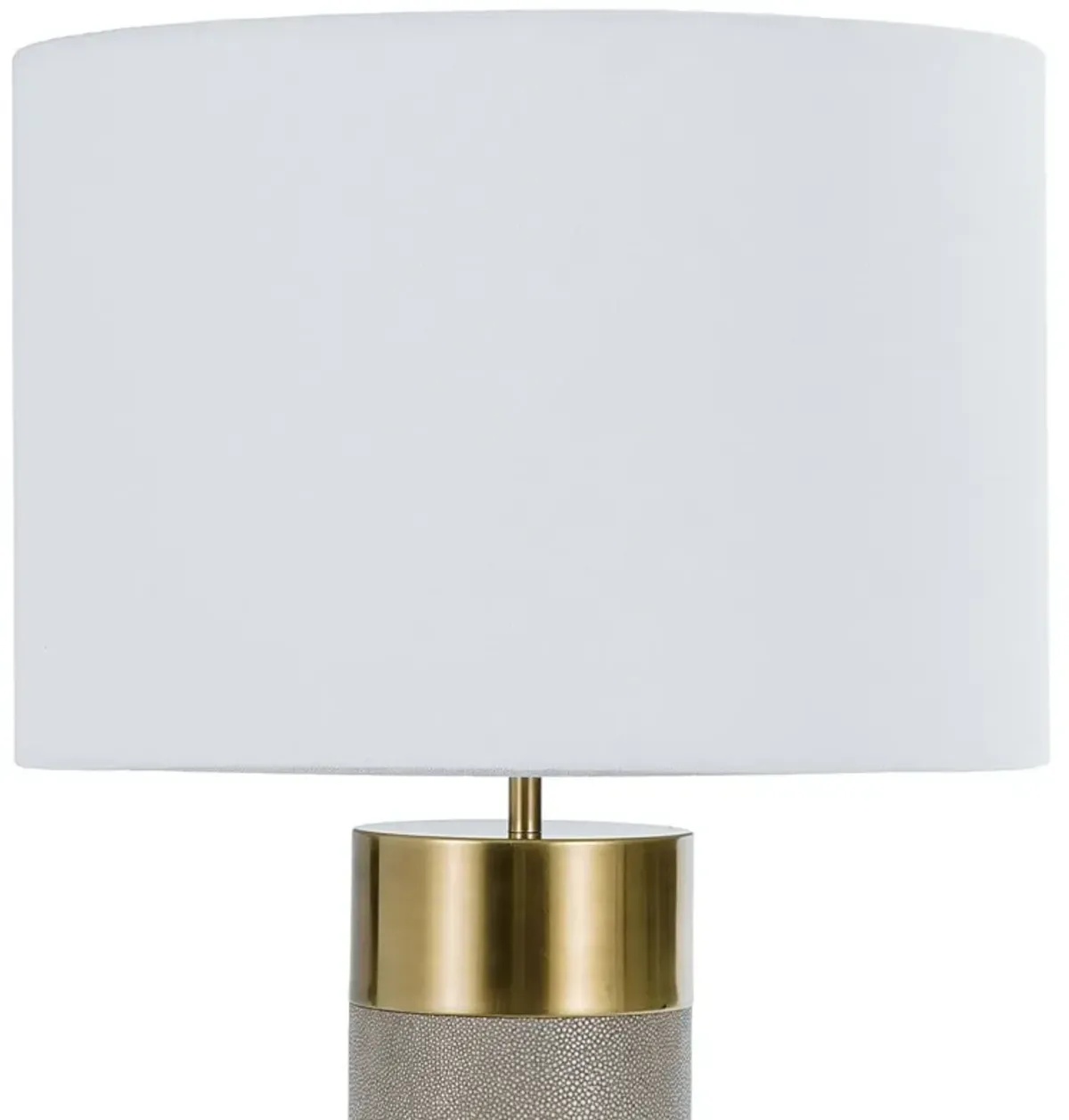 Harlow Ivory Grey Shagreen Cylinder Table Lamp