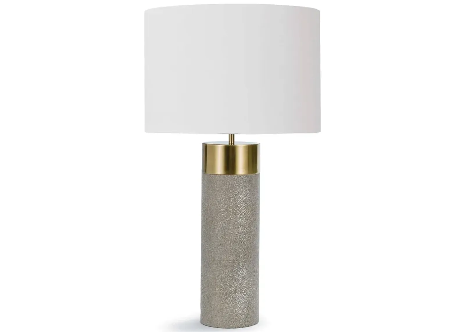 Harlow Ivory Grey Shagreen Cylinder Table Lamp