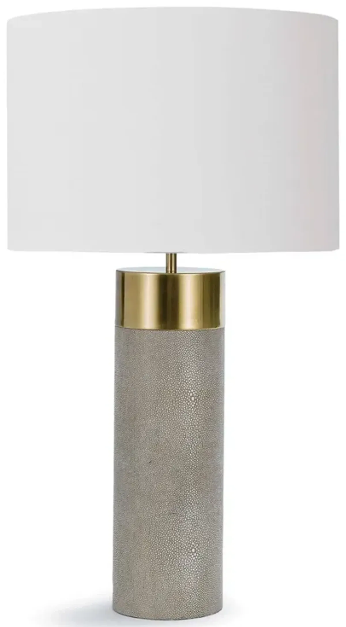 Harlow Ivory Grey Shagreen Cylinder Table Lamp