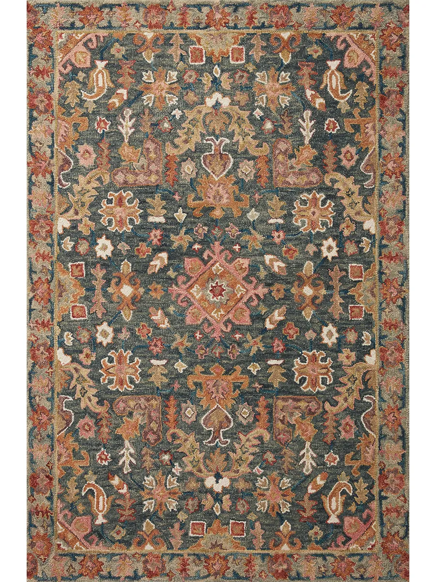 Victoria VK-22 Navy / Multi 7''9" x 9''9" Rug by