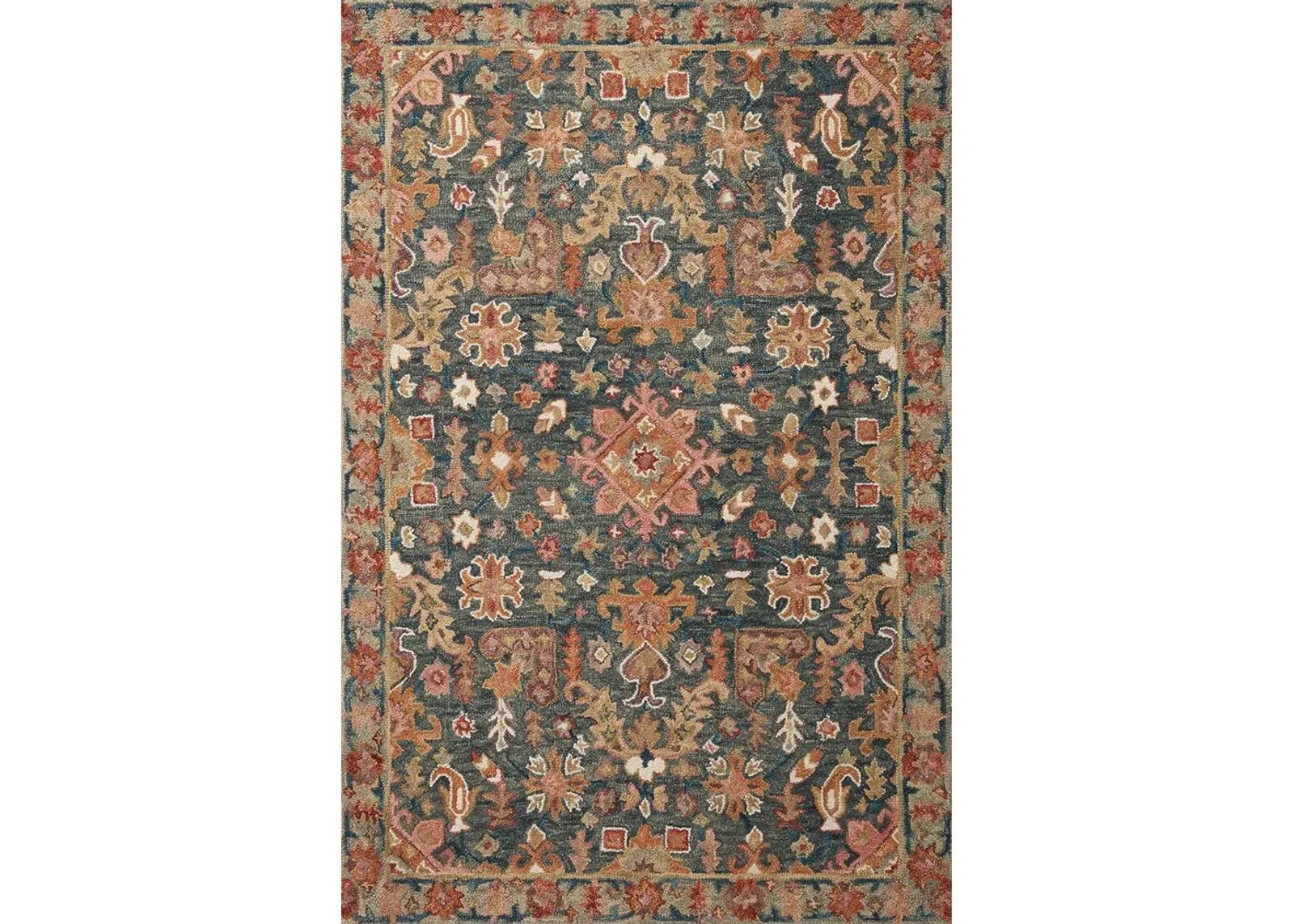 Victoria VK-22 Navy / Multi 7''9" x 9''9" Rug by