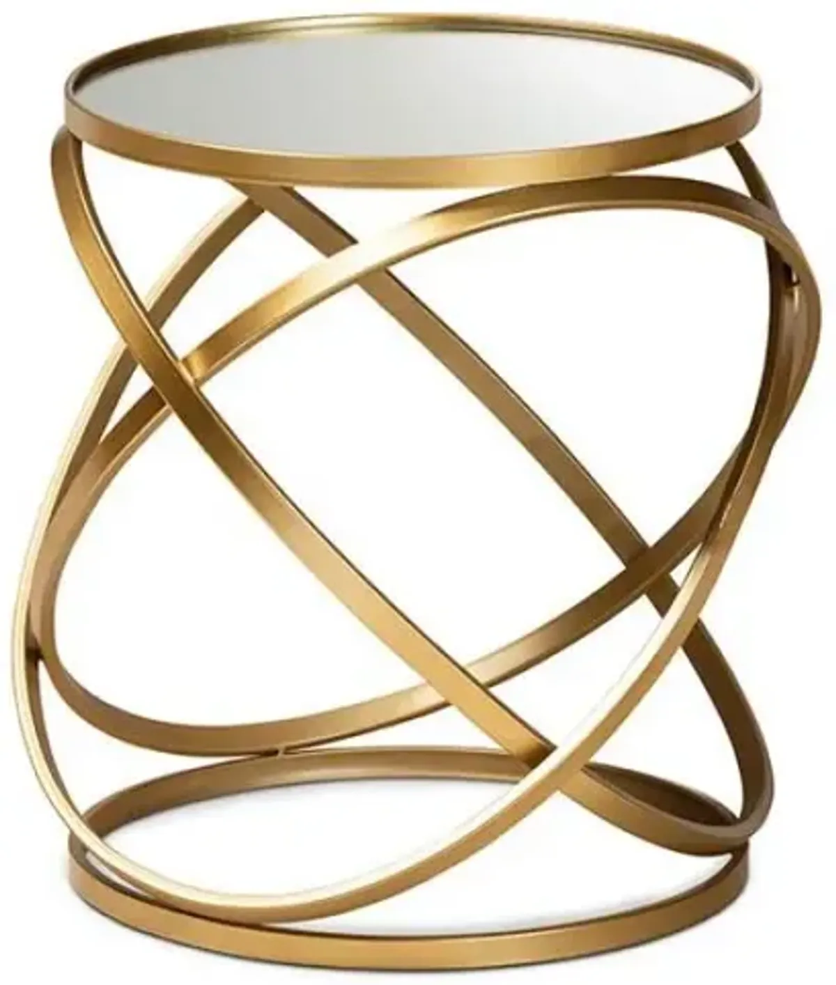 Desma Glam and Luxe Gold Finished Metal and Mirrored Glass End Table