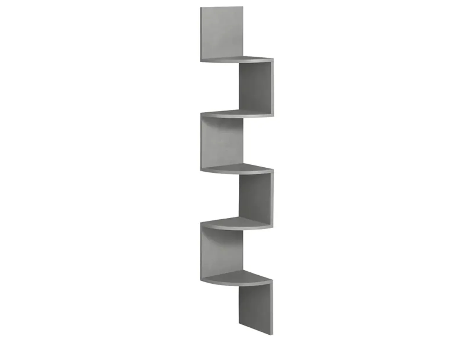 Modern 5-Tier Zigzag Floating Wall Shelf: Stylish Bookshelf for Unique Spaces