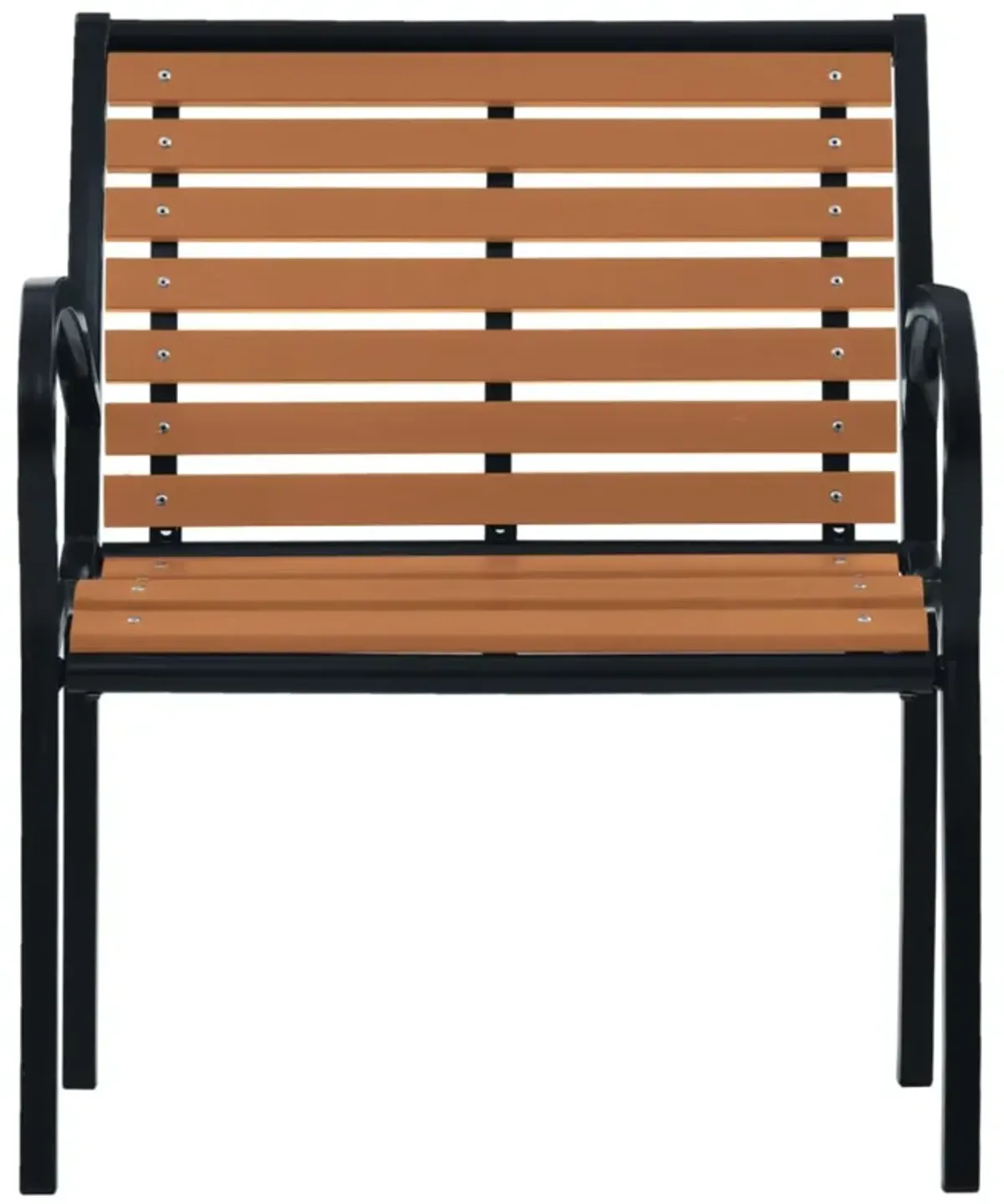 vidaXL Garden Chairs 2 pcs Steel and WPC Black and Brown