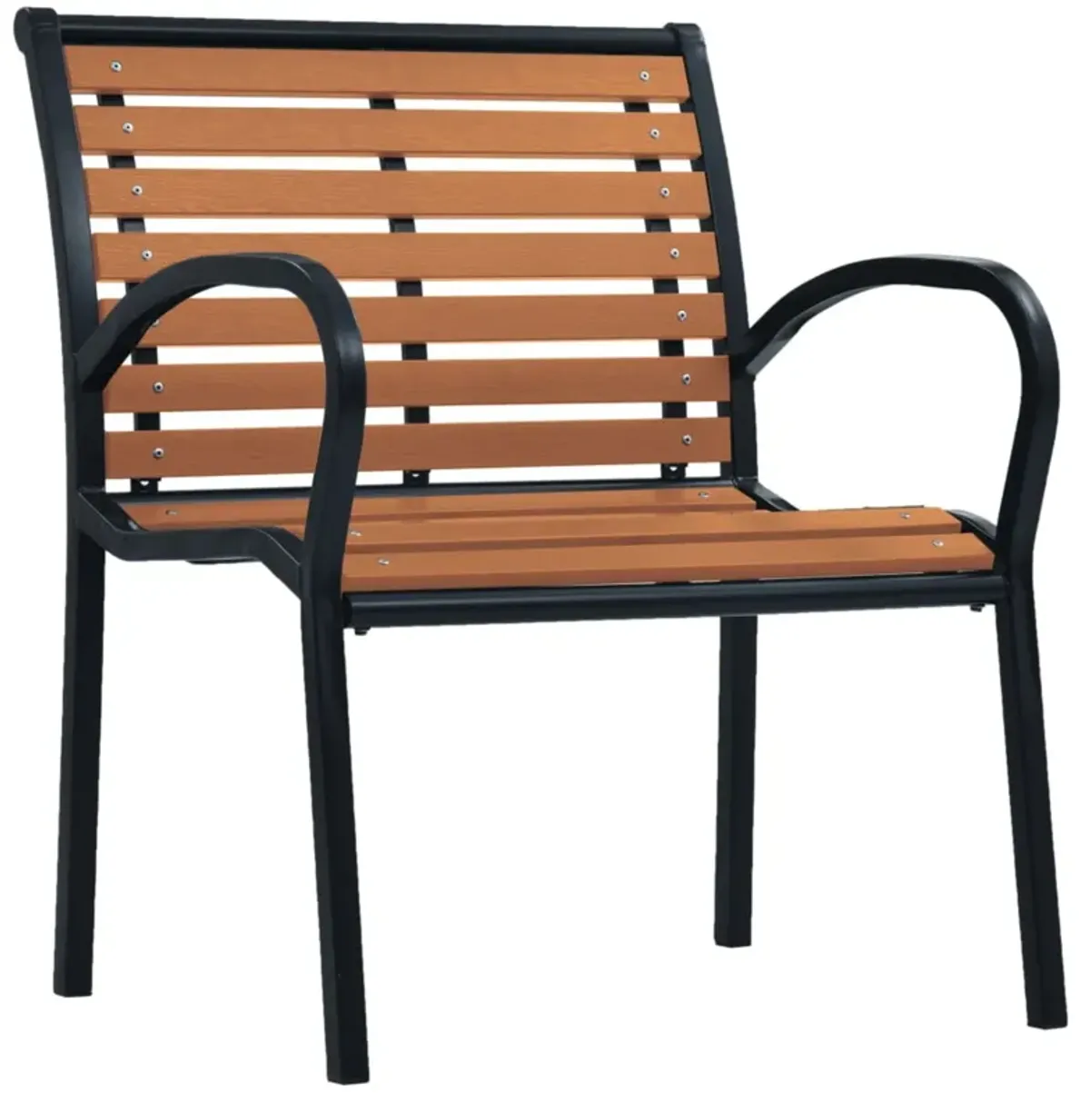 vidaXL Garden Chairs 2 pcs Steel and WPC Black and Brown