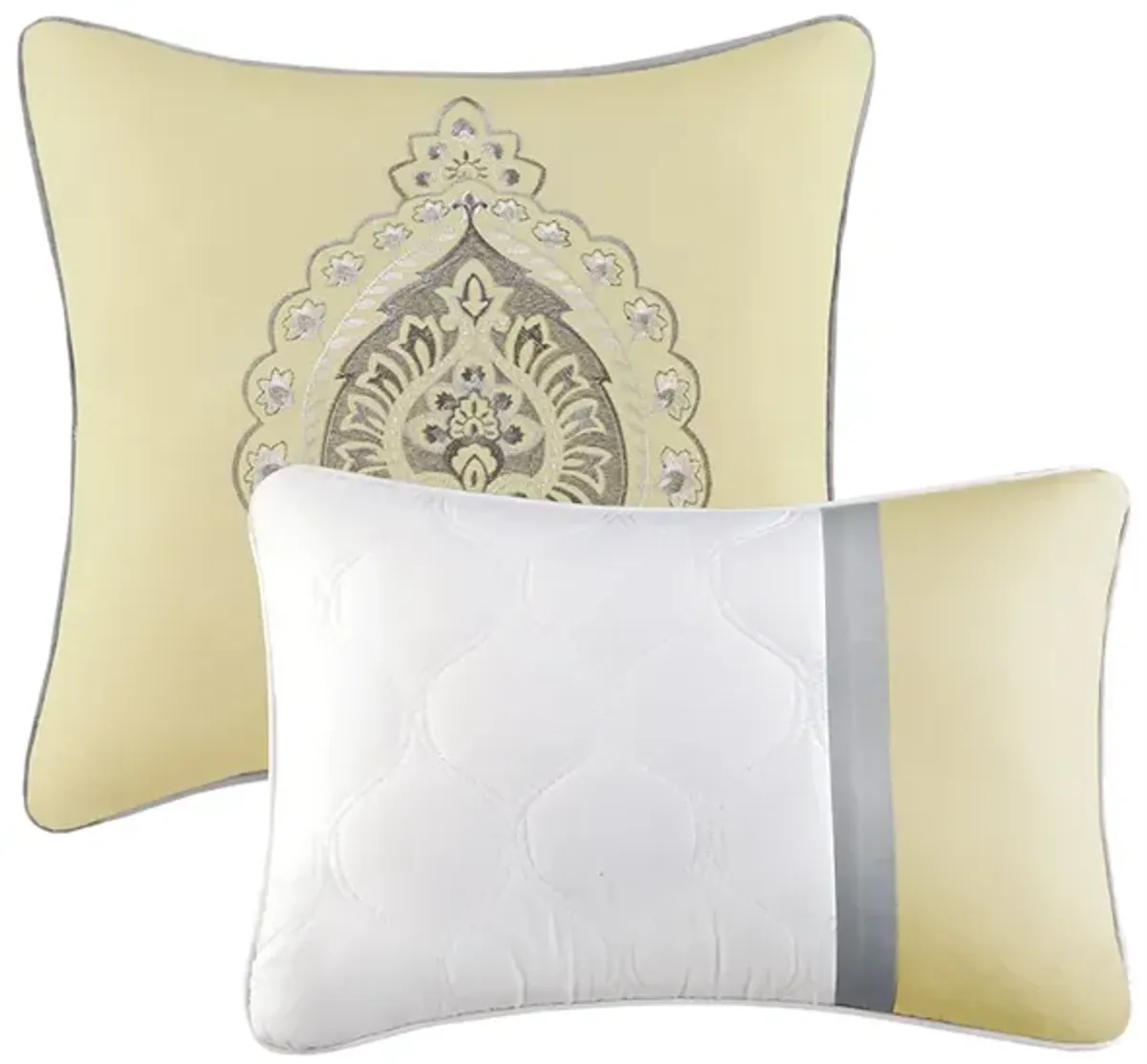 Gracie Mills Ronny 8-Piece Damask-Inspired Comforter Set