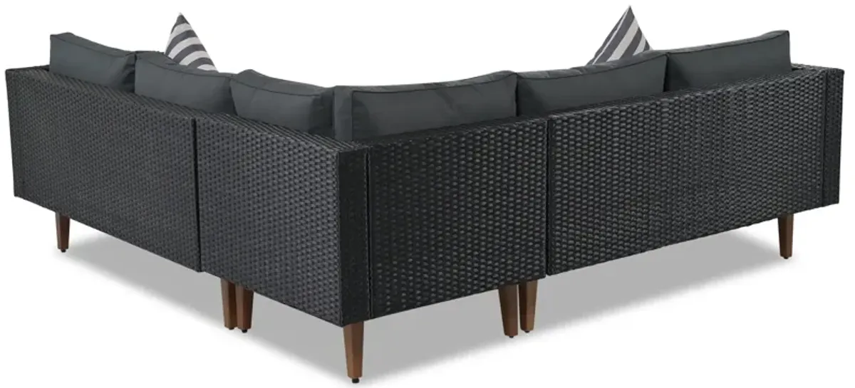 Streamdale 4-Piece Outdoor Wicker Sofa Set with Cushions
