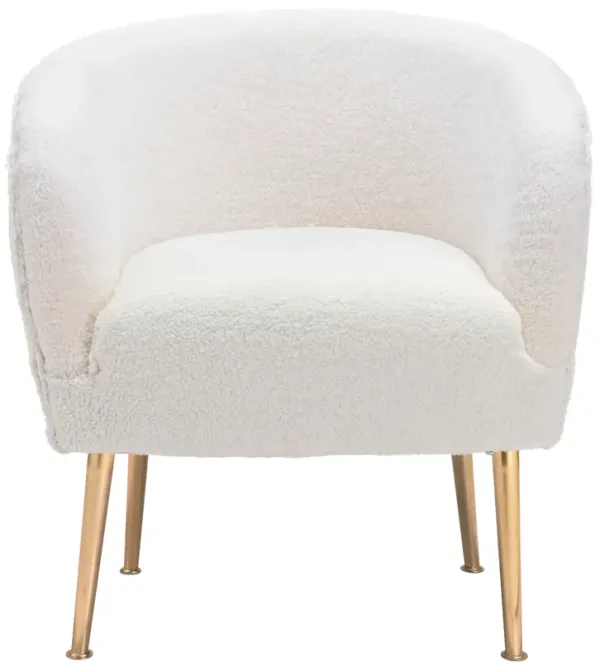 Sherpa Accent Chair Beige & Gold