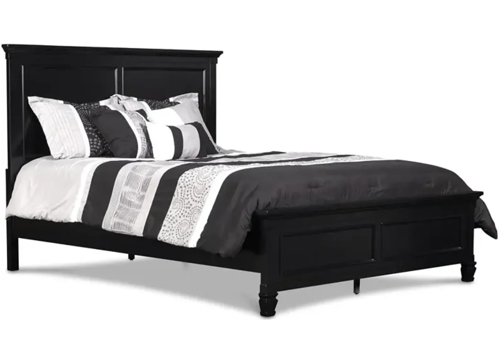 New Classic Furniture Furniture Tamarack Solid Wood King Panel Bed in Black