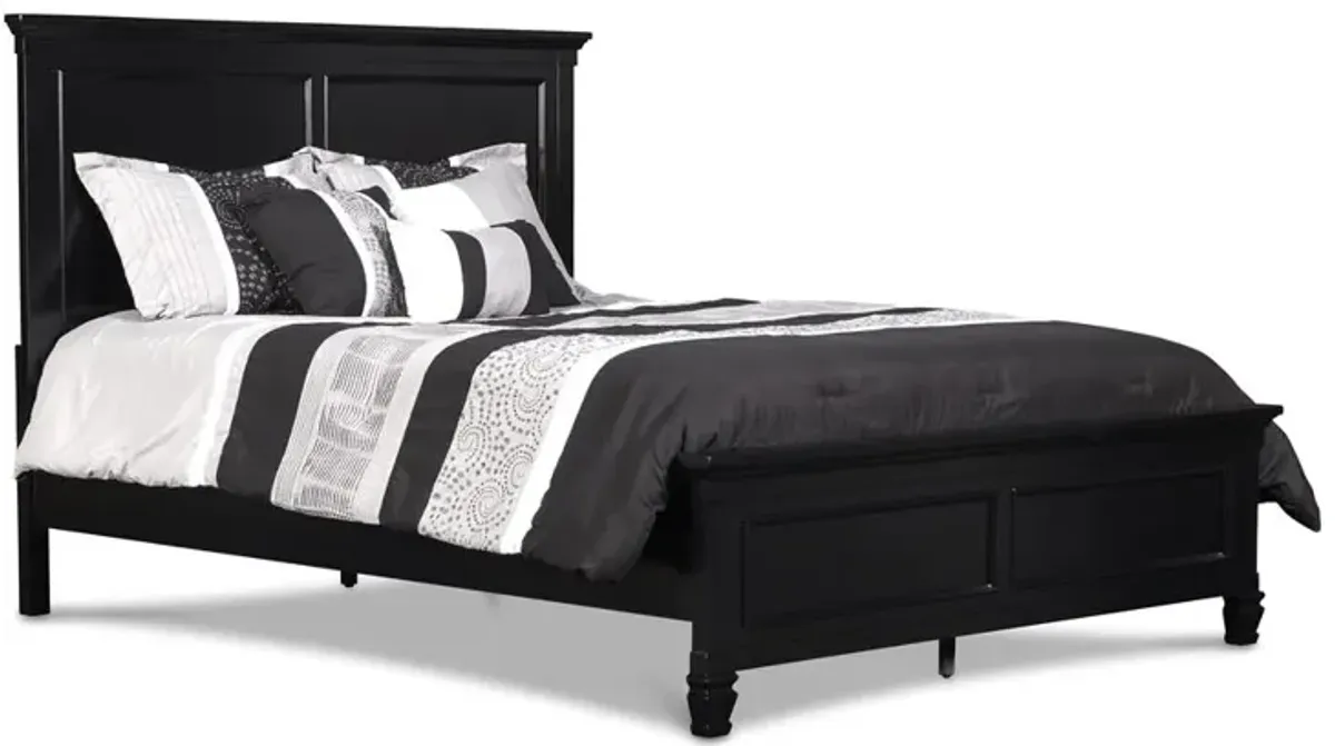 New Classic Furniture Furniture Tamarack Solid Wood King Panel Bed in Black