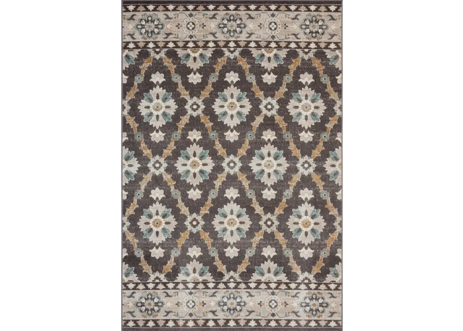 Rustic Floral Rectangular Outdoor Area Throw Rug