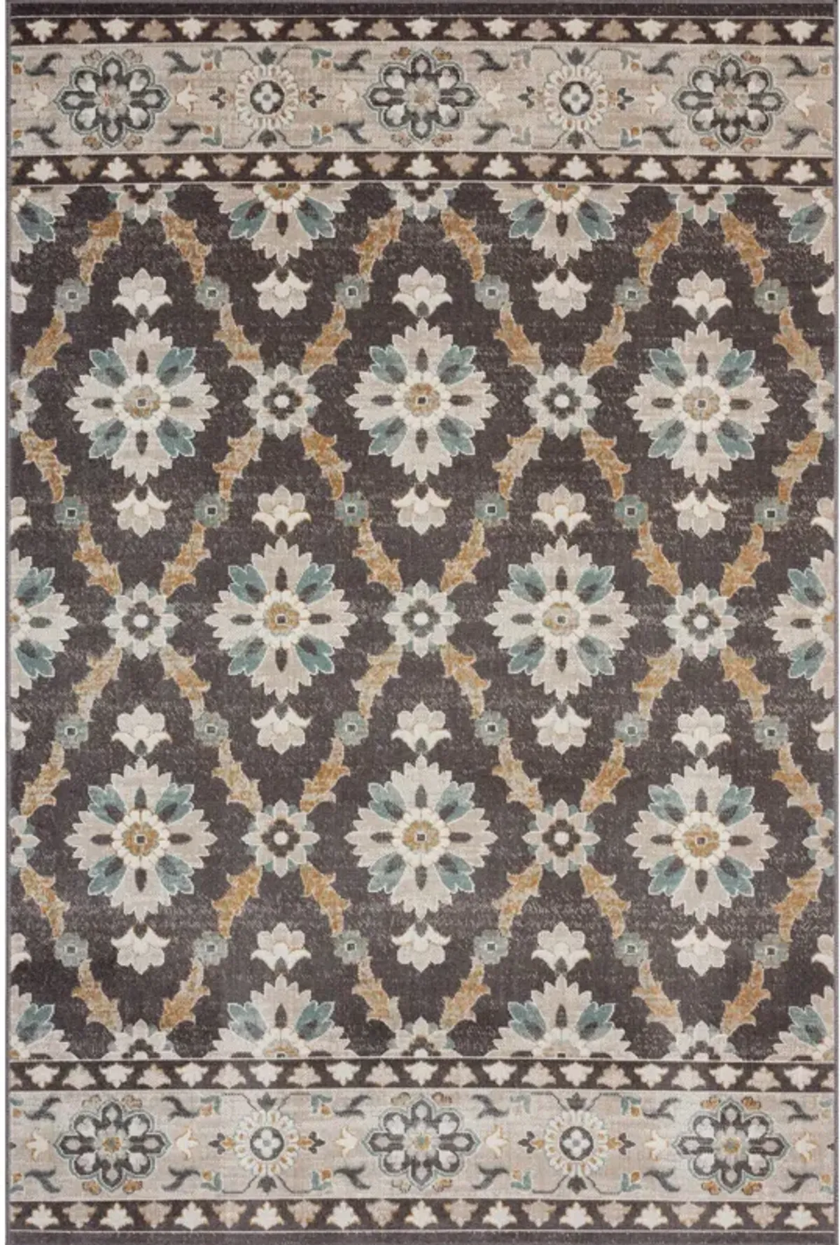 Rustic Floral Rectangular Outdoor Area Throw Rug