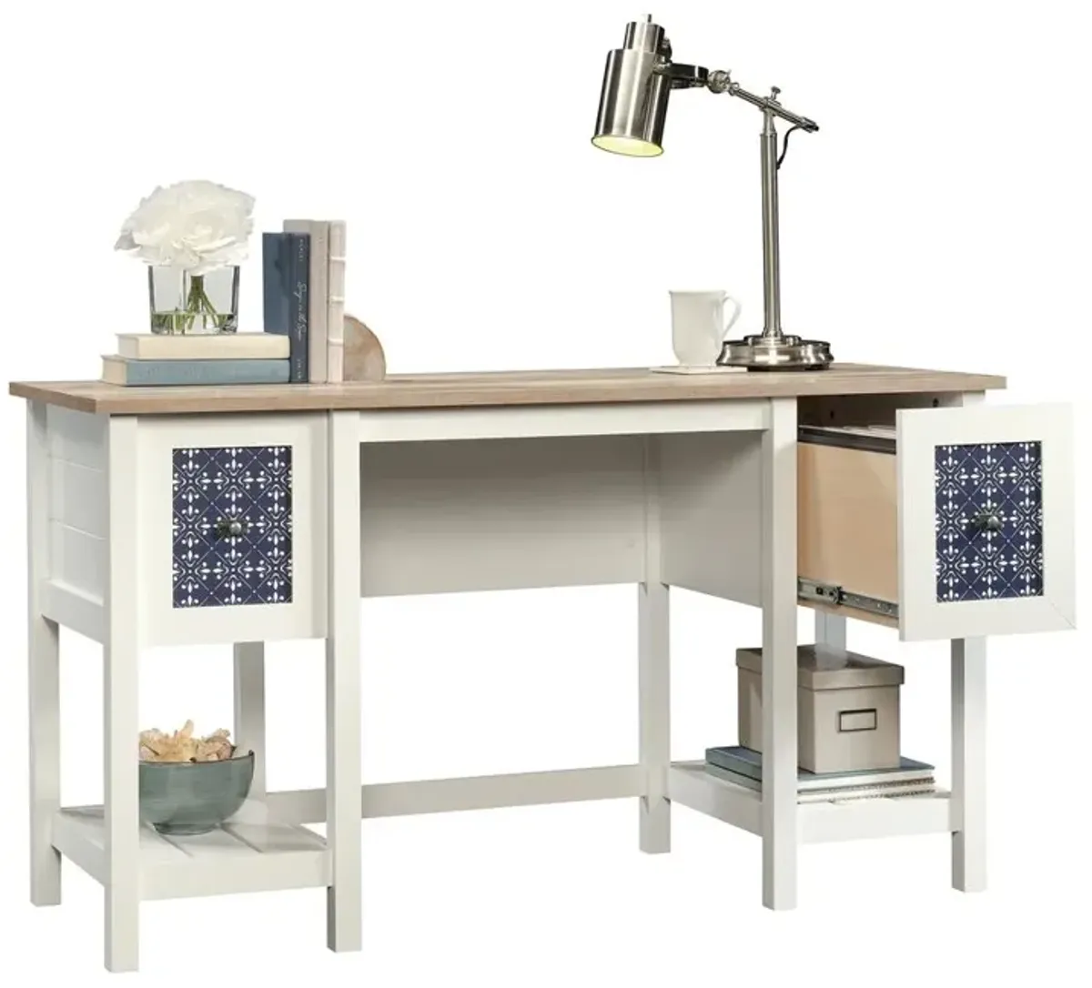 Sauder Cottage Road Desk Soft White