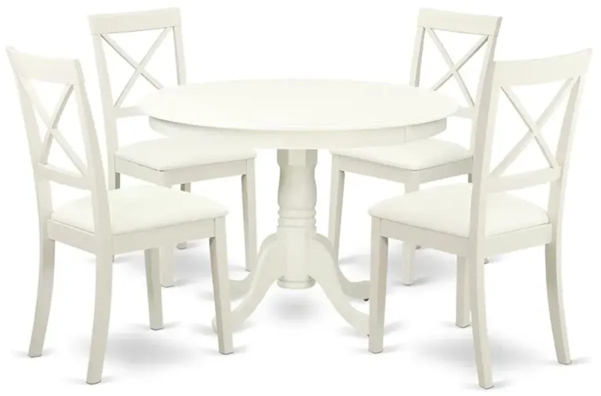 Dining Room Set Linen White, HLBO5-LWH-LC