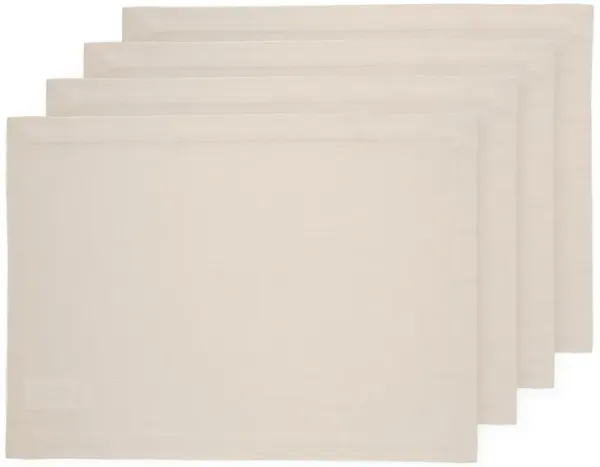 Solino Home Cotton Linen Placemats 14 x 19 Inch Set of 4 - Dru - Cotton Linen Plain