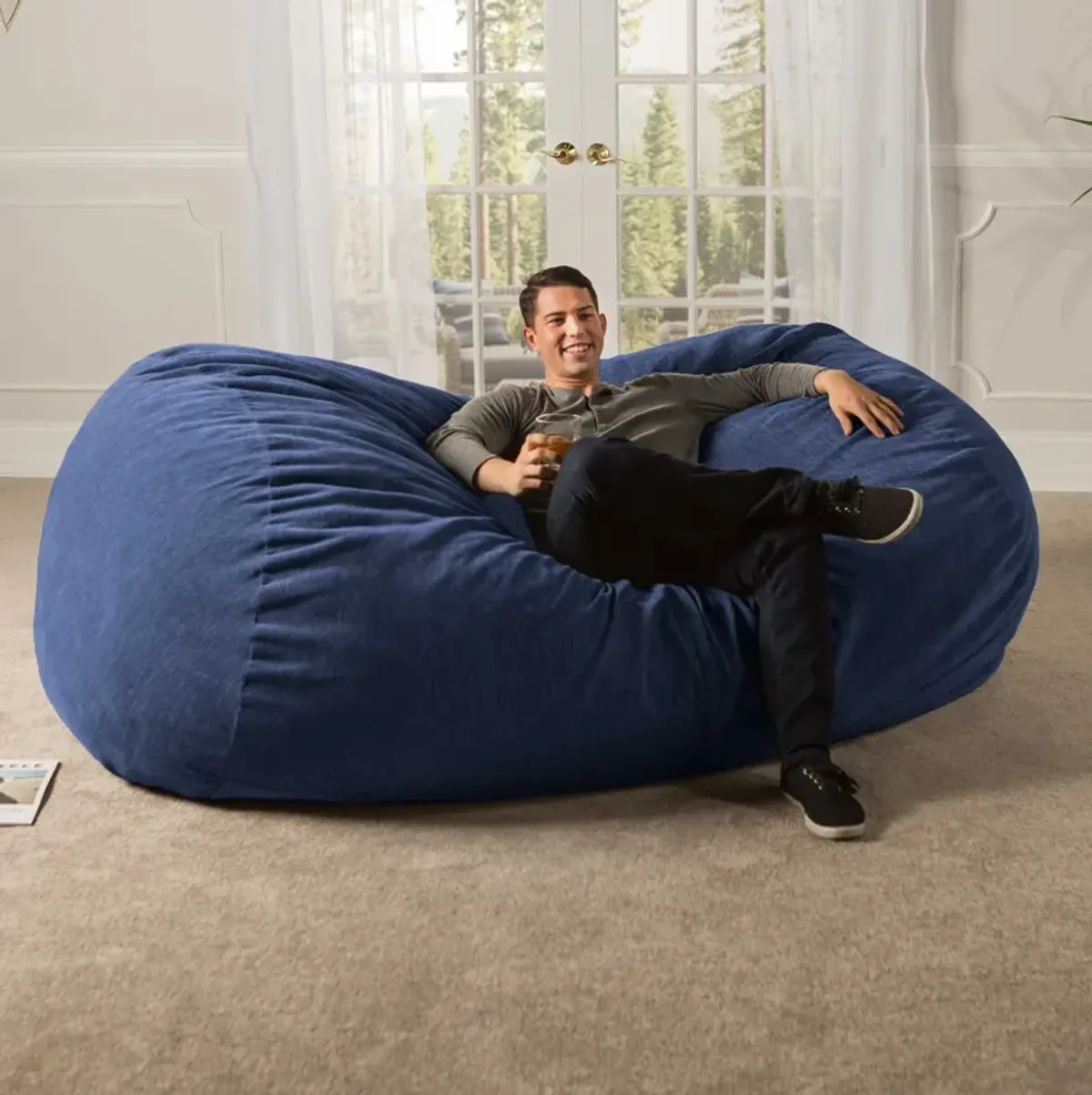 Jaxx 7 Foot Giant Bean Bag Sofa - Premium Chenille