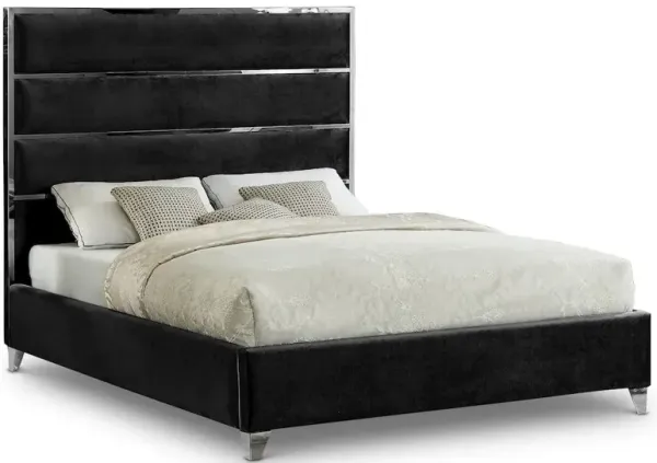 Meridian Furniture Zuma Black Velvet Full Bed