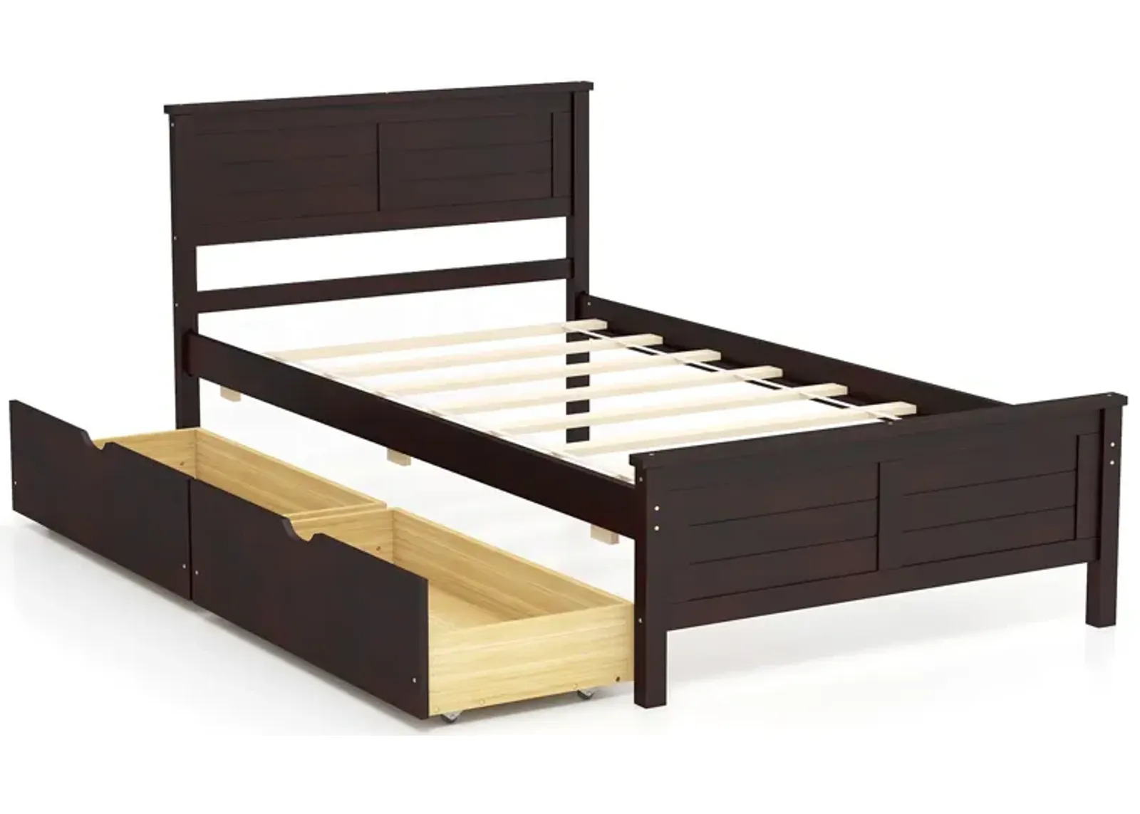 Twin Size Bed Frame with Storage Drawers