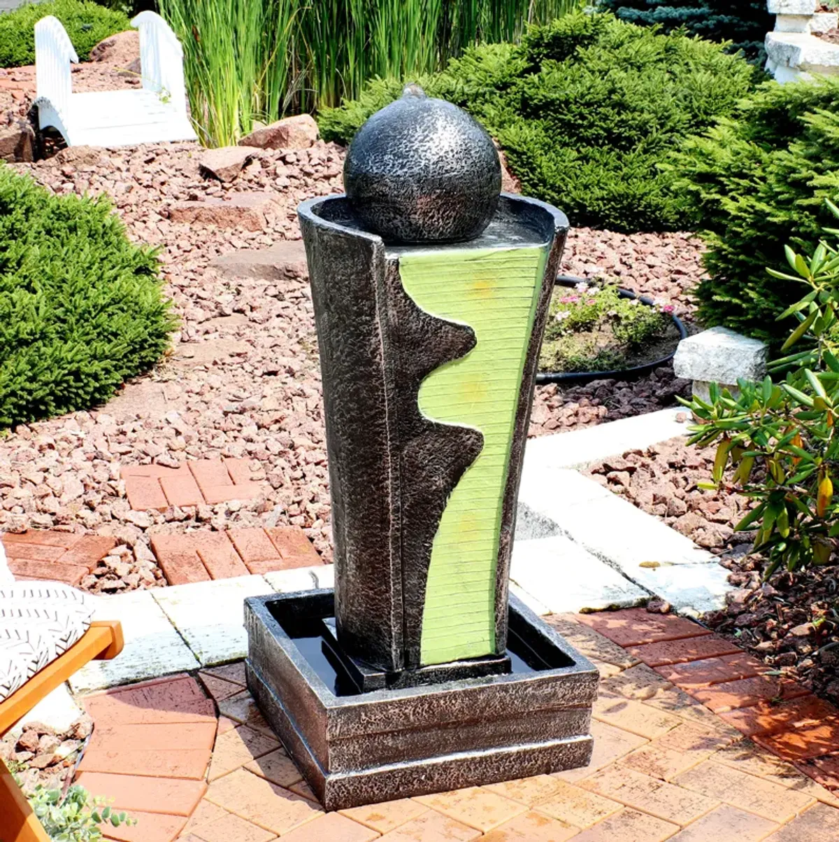 Sunnydaze Electric Art Deco Rippling Stream Outdoor Water Fountain - 39 in