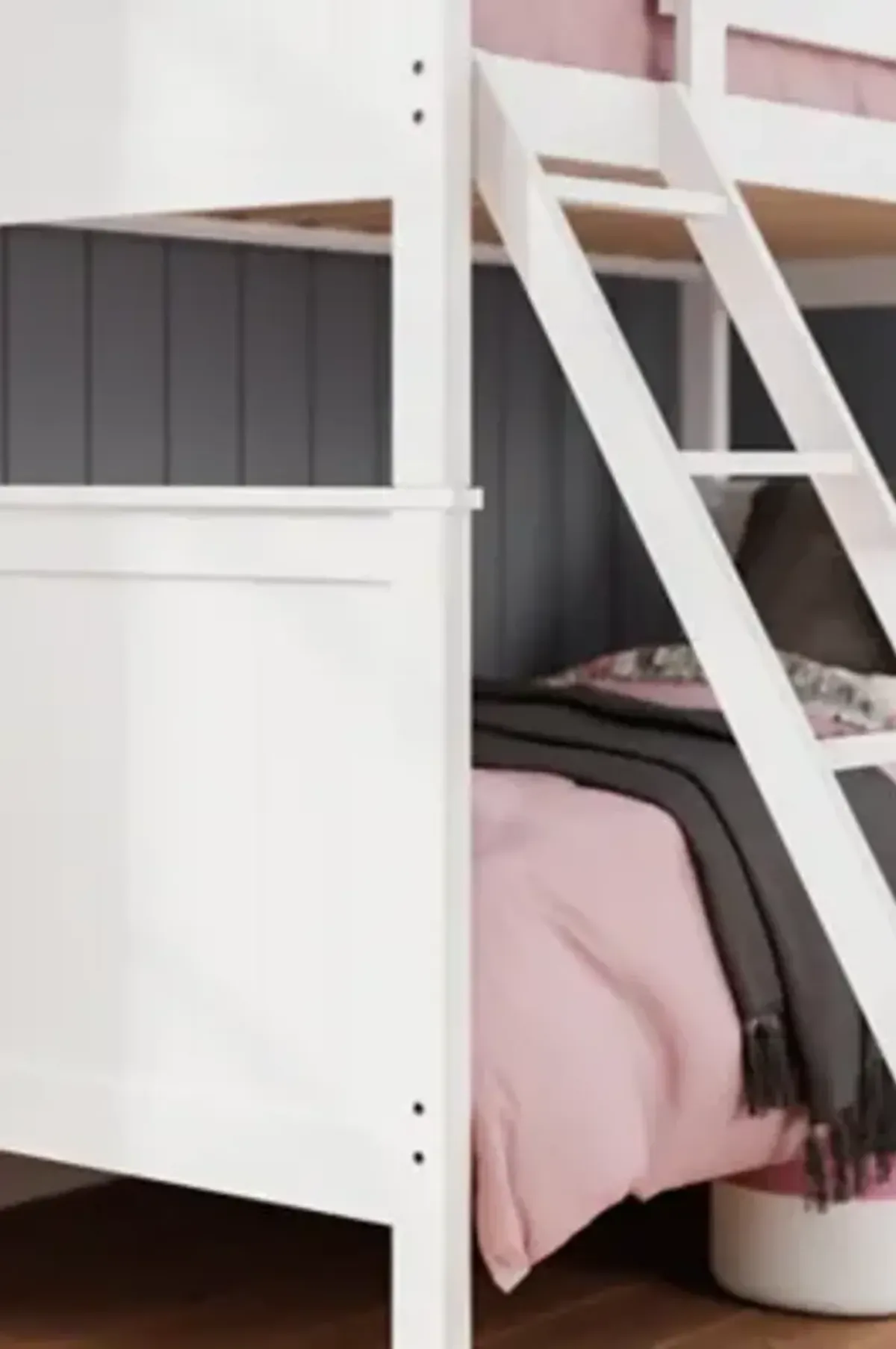 Nextonfort Twin Over Twin Bunk Bed in White