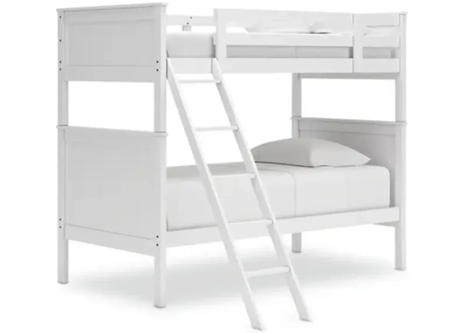 Nextonfort Twin Over Twin Bunk Bed in White