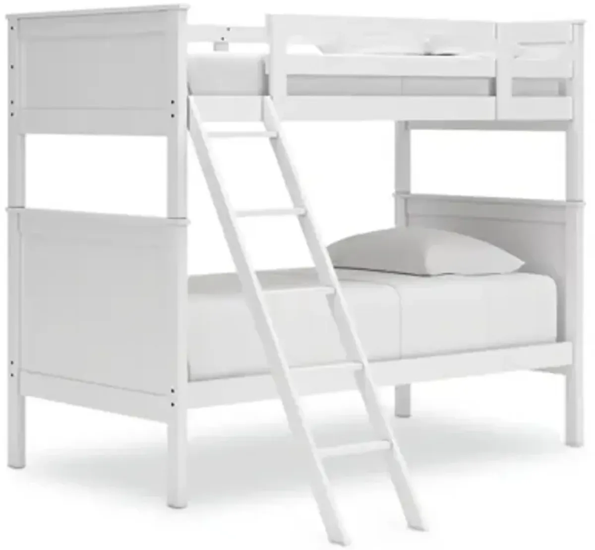 Nextonfort Twin Over Twin Bunk Bed in White