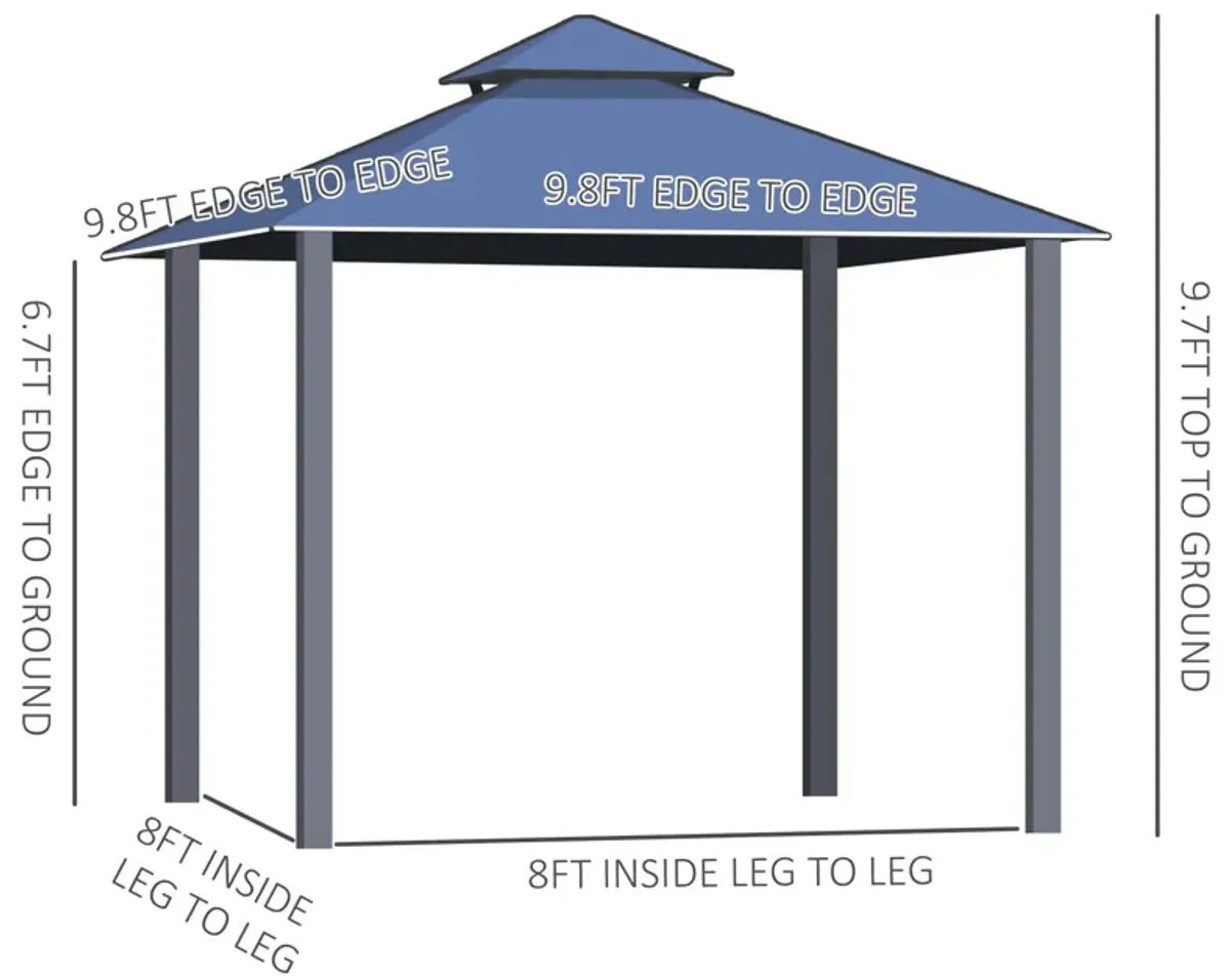 Gray Patio Sanctuary: 10'x10' Hardtop Gazebo with Aluminum Frame