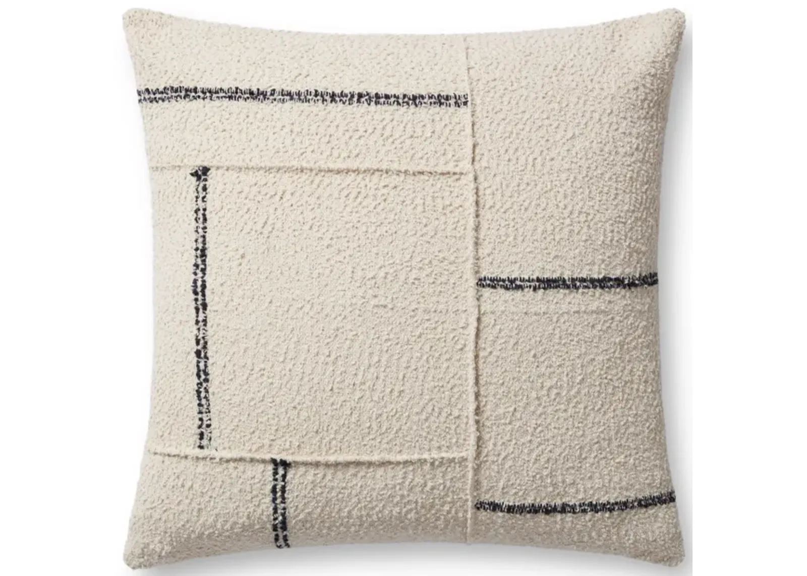 Susanna PMH0059 Ivory/Charcoal 22''x22'' Down Pillow by Magnolia Home by Joanna Gaines x Loloi