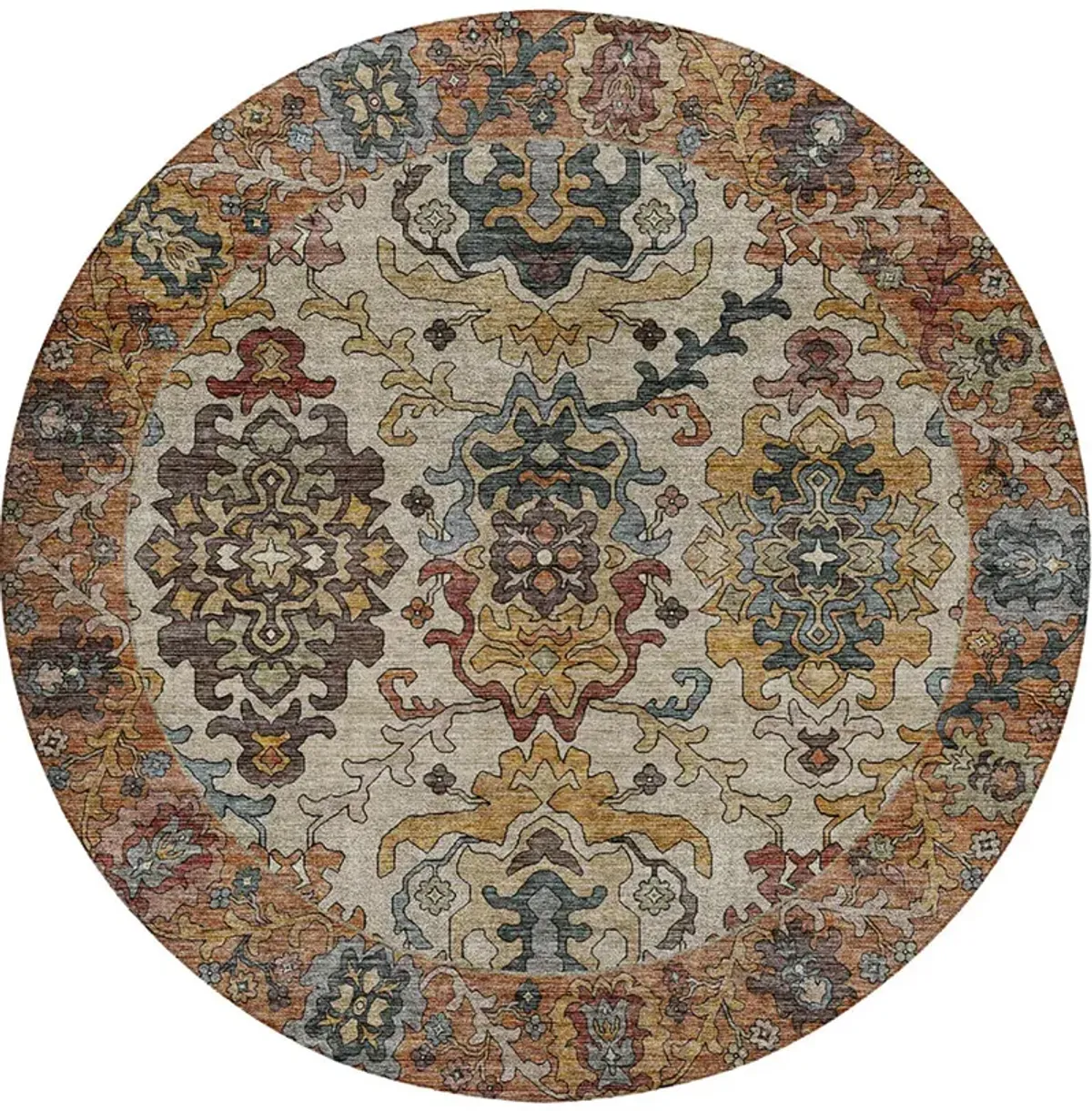 Silk Road SR5 Copper 8' Round Rug