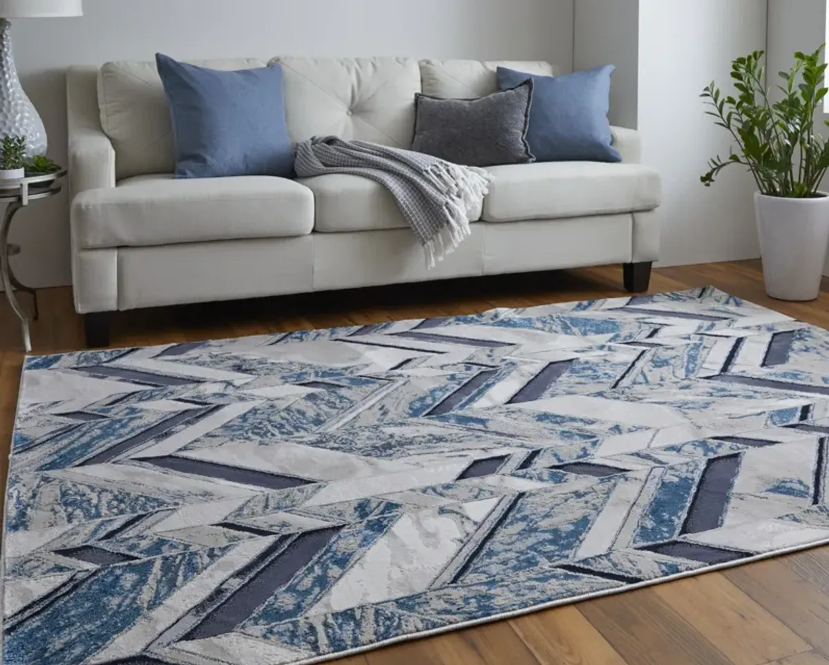 Indio 39H1F Ivory/Blue/Gray 6'7" x 9'6" Rug