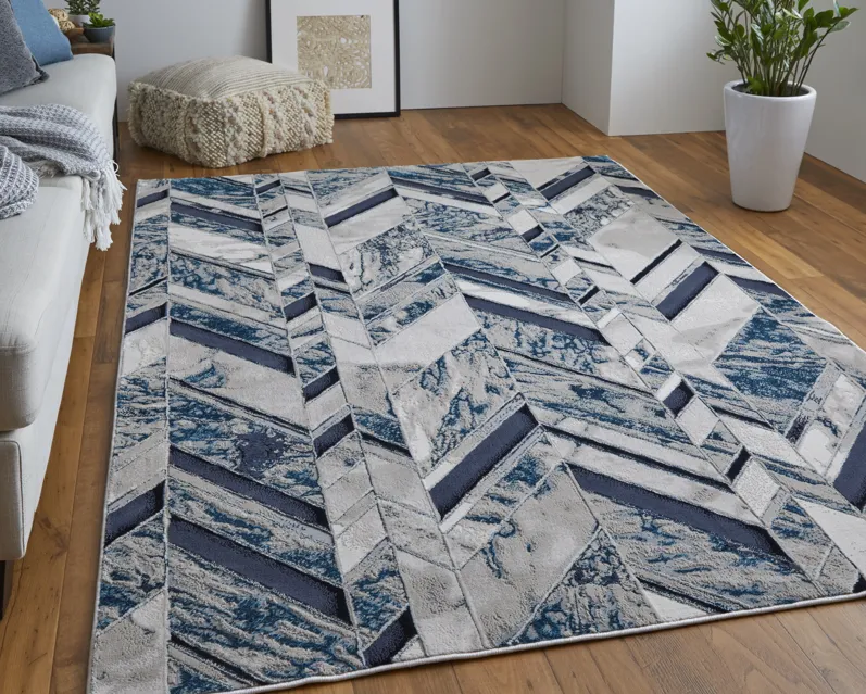 Indio 39H1F Ivory/Blue/Gray 6'7" x 9'6" Rug