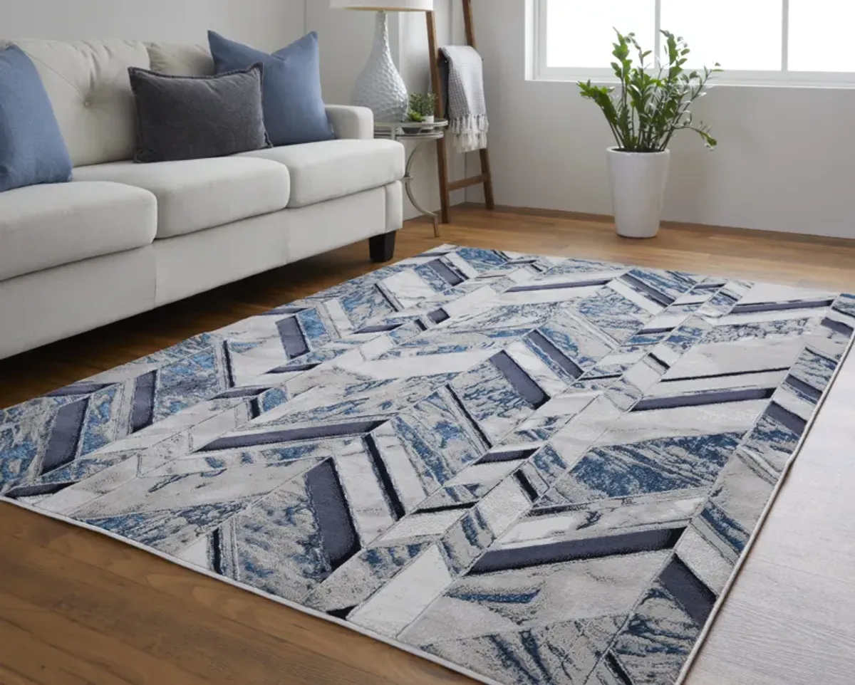 Indio 39H1F Ivory/Blue/Gray 6'7" x 9'6" Rug