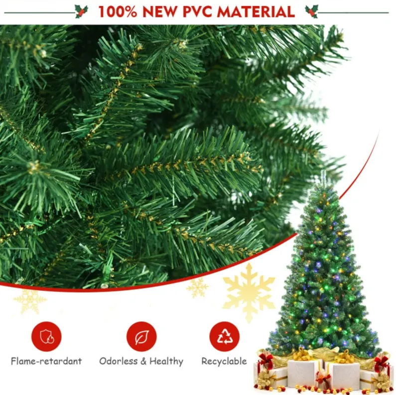 Artificial Christmas Tree with Remote-controlled Color-changing LED Lights