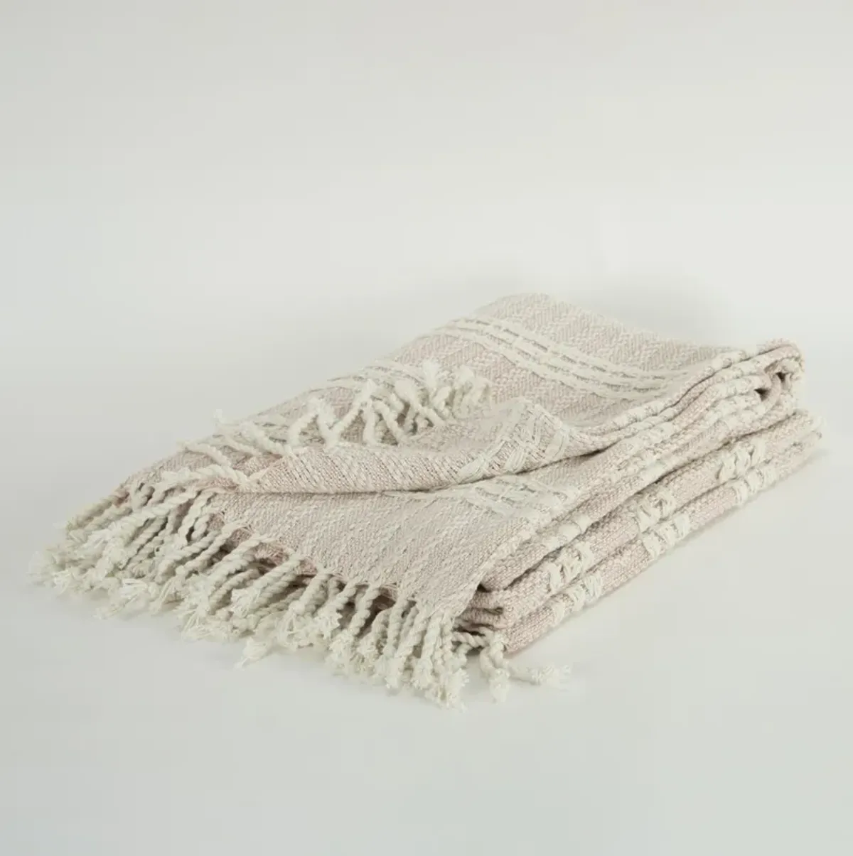 Blush/Natural 50" x 60" Throw Blanket