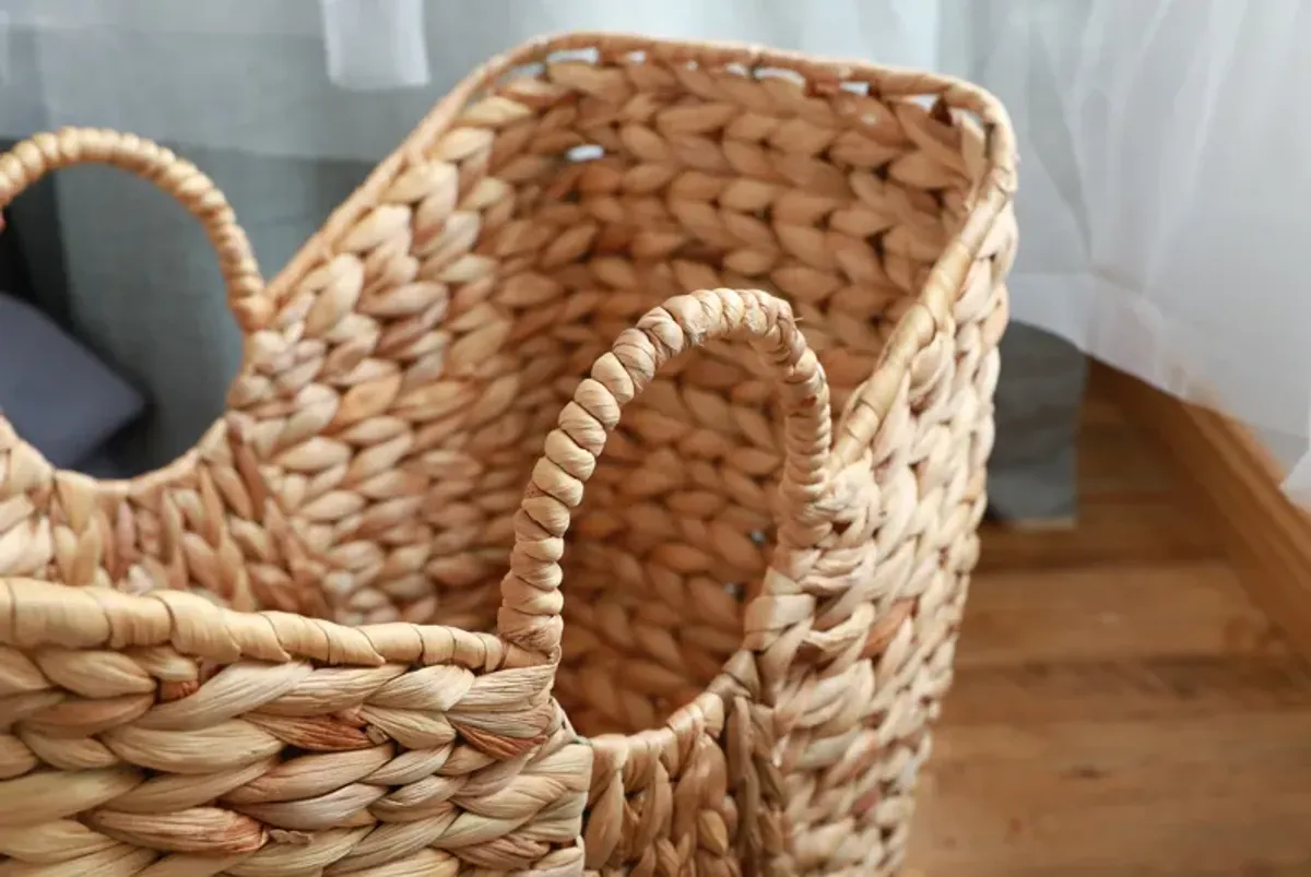 Large Wicker Laundry Basket with Round Handles