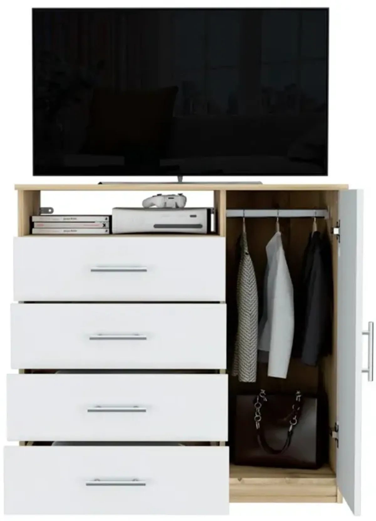 Dresser Beaufort, Bedroom, Light Oak / White