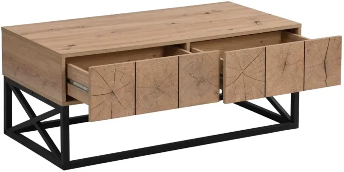 Hivvago 43.31''  Table with Two Drawers for Living Room