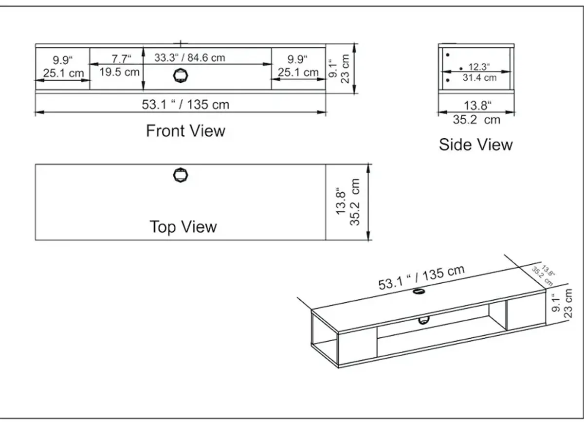 Decorotika Peti Floating Tv Stand-White