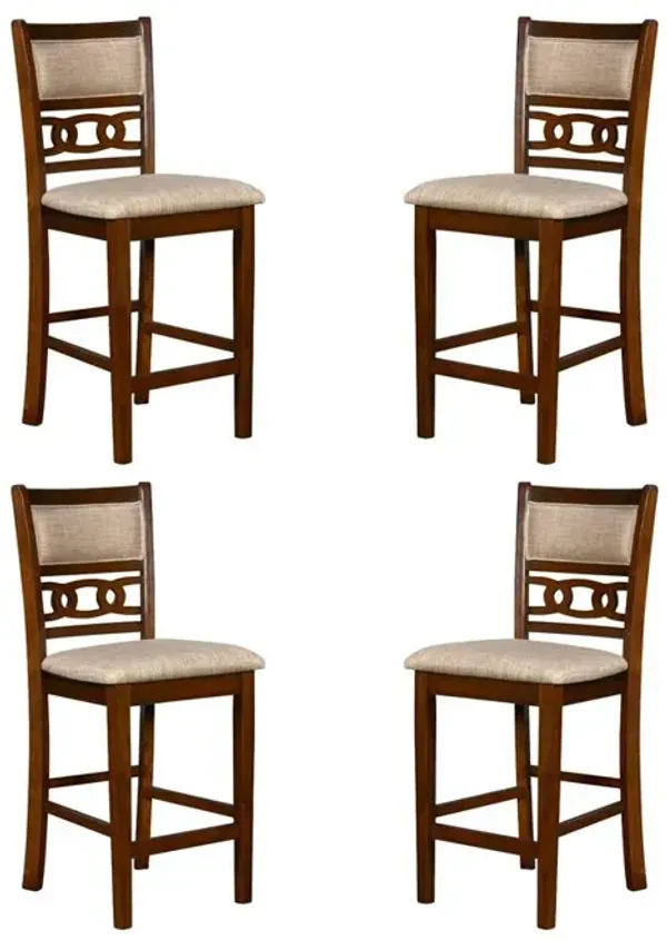 New Classic Furniture Gia Cherry Wood Counter Chair with Fabric Seat (Set of 4)