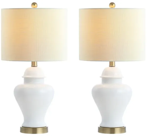 Qin Ceramiciron Classic Cottage LED Table Lamp (Set of 2)