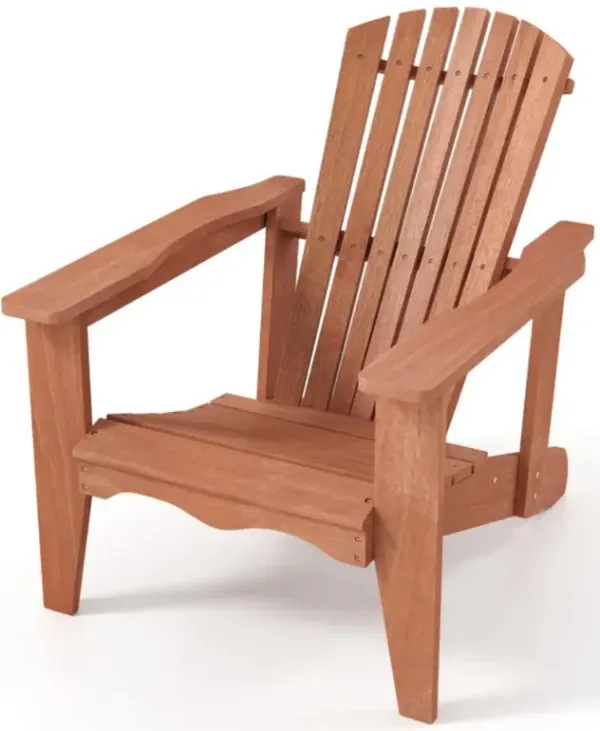 Hivvago Solid Wood Adirondack Chair with High  Backrest and Wide Armrests