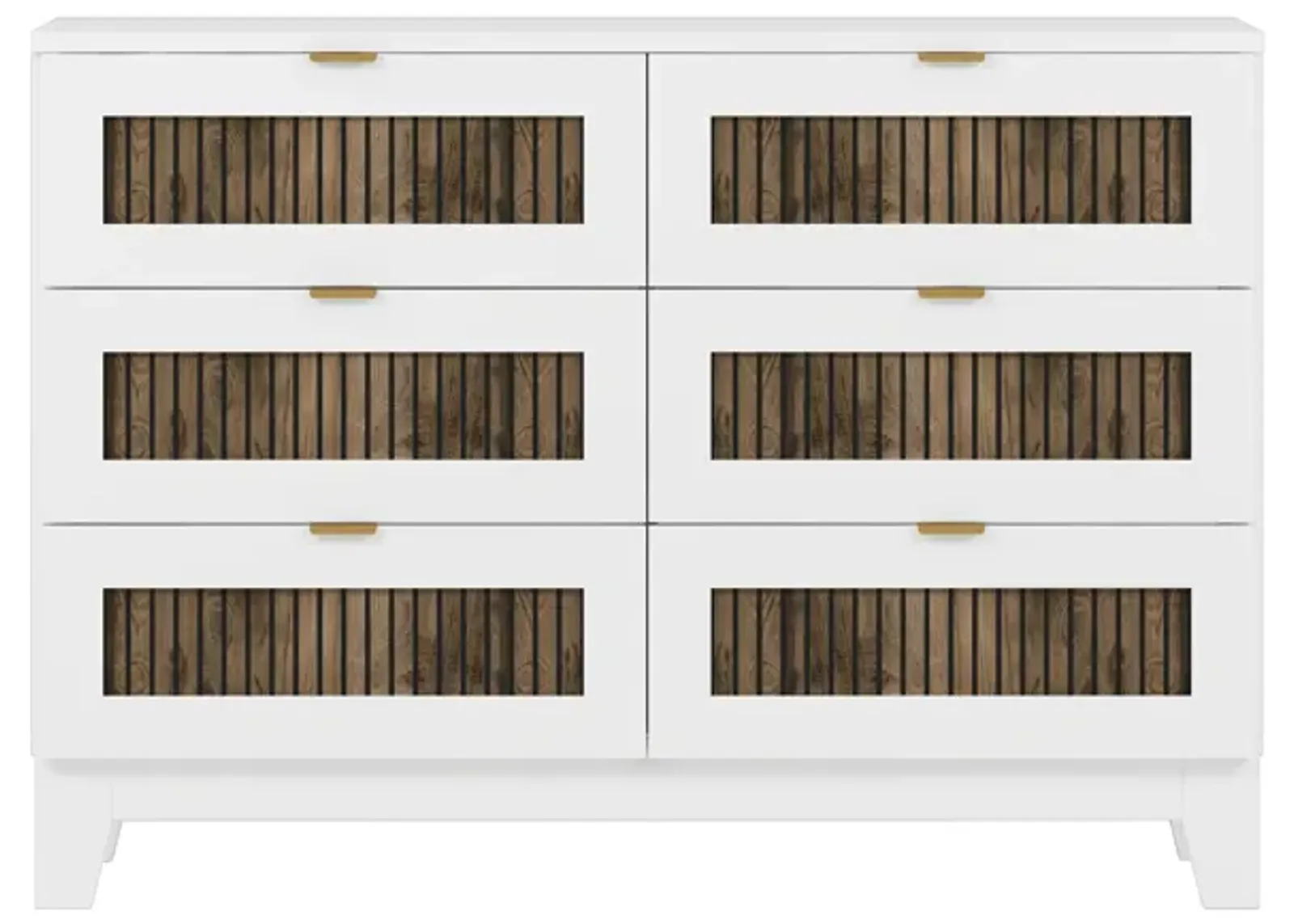 Merax Farmhouse Style Wooden Dresser with 6 Drawers