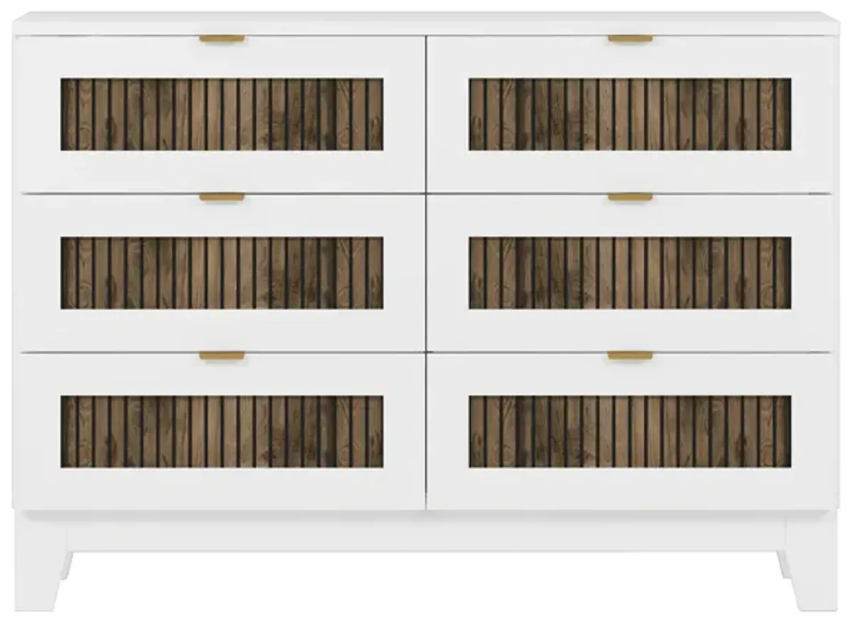 Merax Farmhouse Style Wooden Dresser with 6 Drawers